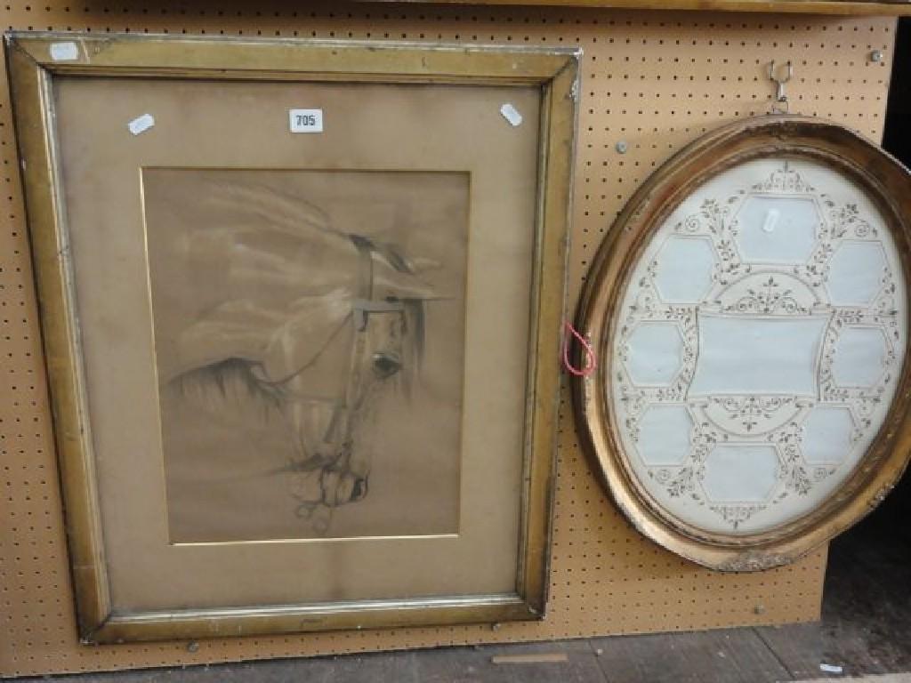 Appraisal: A Victorian charcoal and chalk study of a horse's head