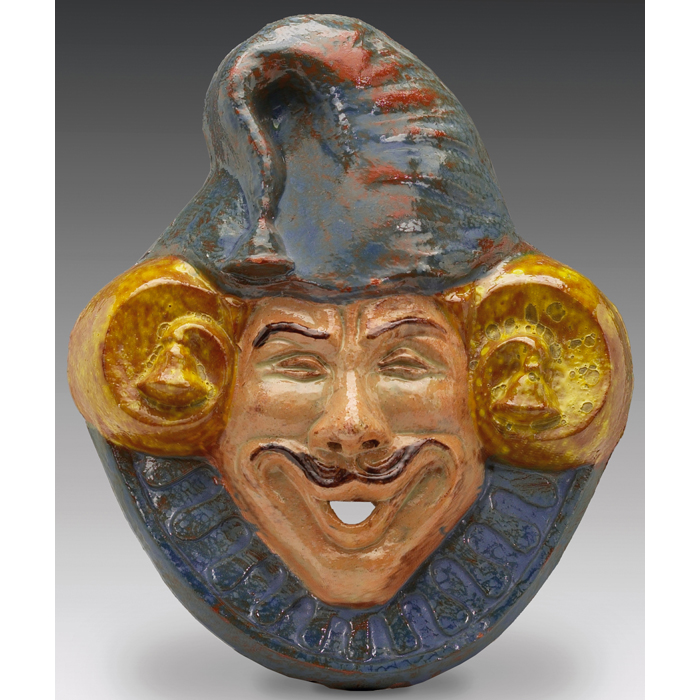 Appraisal: Art Pottery wall hanging face of a man large form