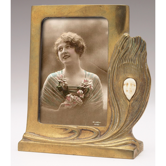 Appraisal: Exquisite Austrian Art Nouveau frame brass with a tooled design