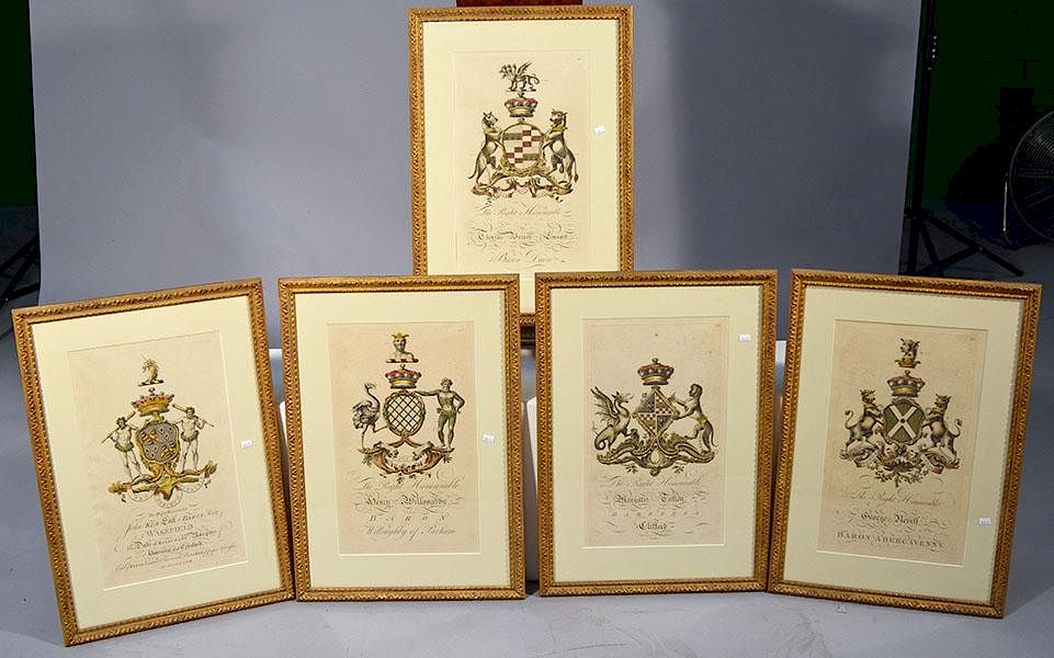 Appraisal: th C English Nobility Prints Five th C English nobility