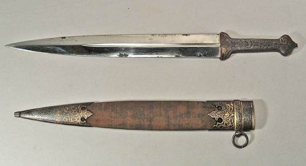 Appraisal: A Russian kindjallate th early th century Straight inch double