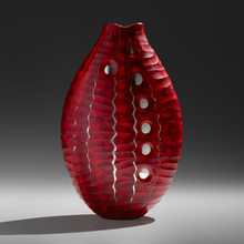 Appraisal: Massimo Micheluzzi VASE Italy hand-blown glass murrine battuto surface silvered