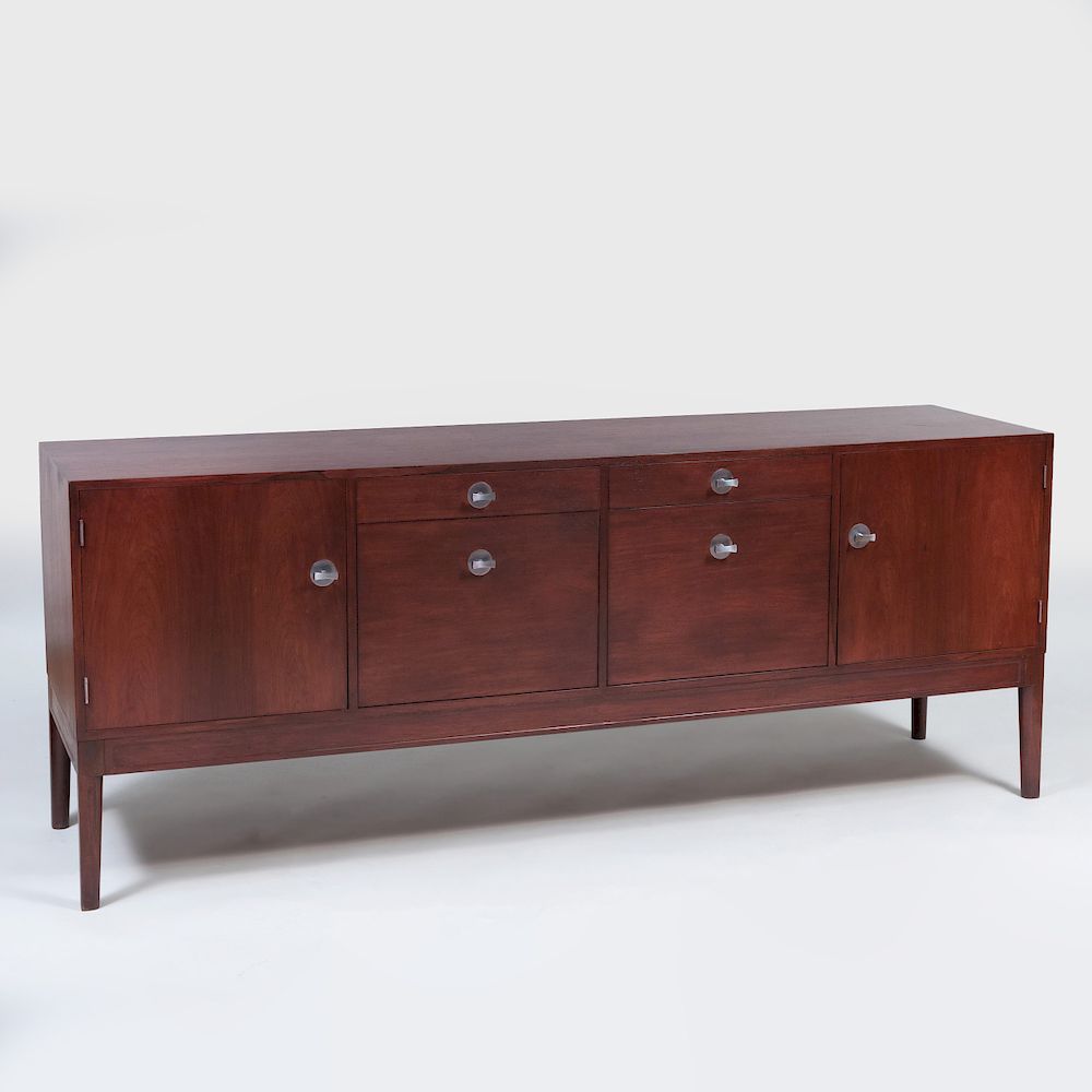 Appraisal: Finn Juhl Diplomat Series Stained Wood Rosewood and Aluminum Sideboard