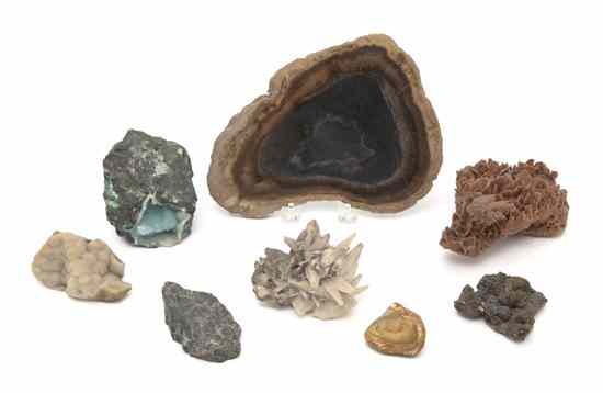 Appraisal: A Collection of Various Mineral Specimens comprising geodes petrified wood