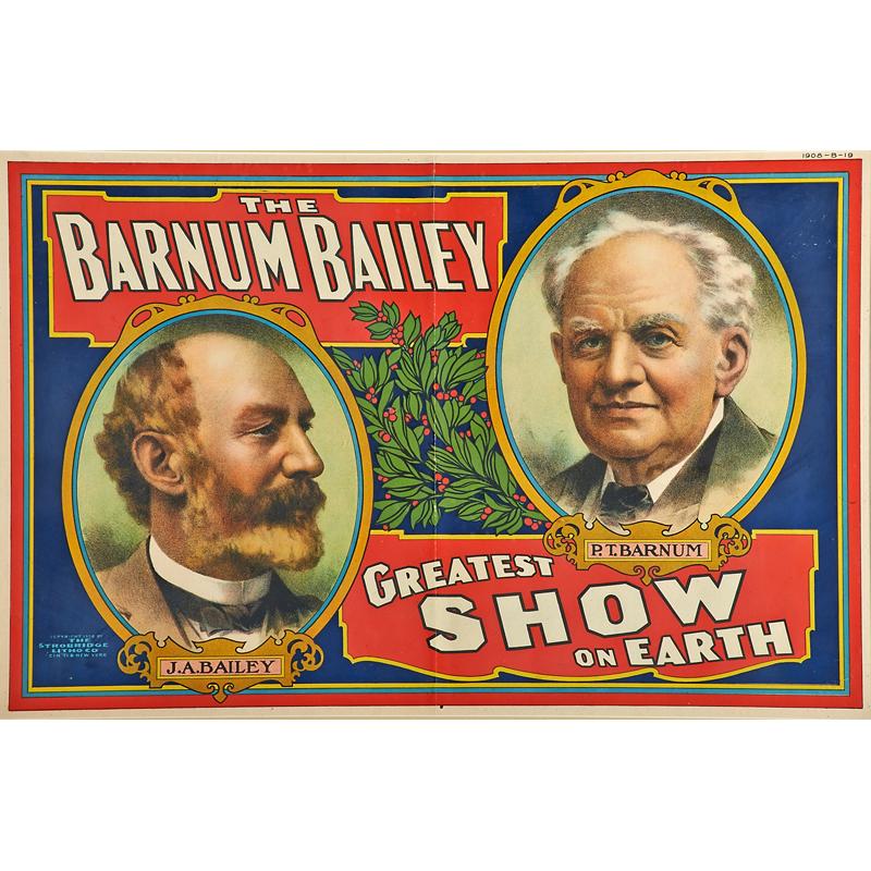 Appraisal: BARNUM BAILEY RINGLING BROS Two lithograph posters and one newsprint