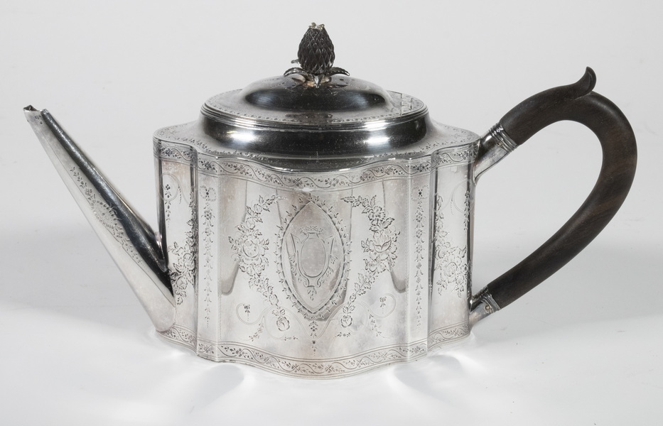 Appraisal: HESTER BATEMAN STERLING SILVER TEAPOT English George III Period Teapot