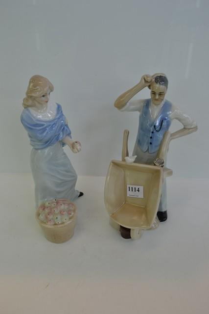 Appraisal: A PAIR OF ROYAL DOULTON FIGURES 'HARVEST TIME' AND 'THE