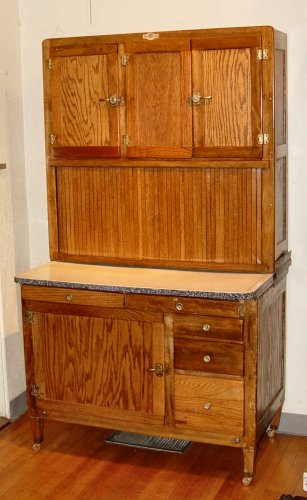 Appraisal: OAK HOOSIER BRAND KITCHEN CABINET The original Safe Store kitchen