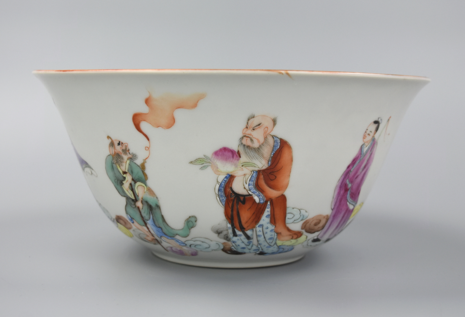 Appraisal: LARGE CHINESE FAMILLE ROSE IMMORTALS BOWL ROC P A ROC