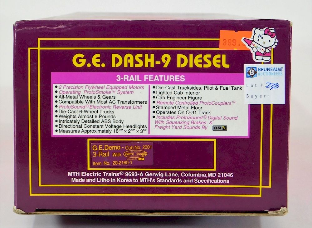 Appraisal: MTH G E Demo Dash- Diesel Electric O Gauge Train