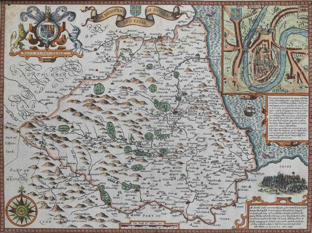 Appraisal: SPEED JOHN WORCESTERSHIRE DURHAM two double page engraved maps from