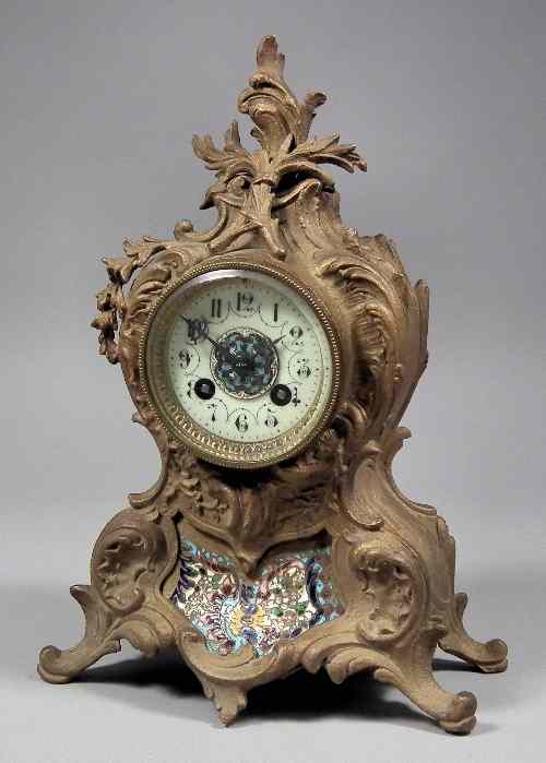 Appraisal: A th Century French gilt spelter cased mantel clock by