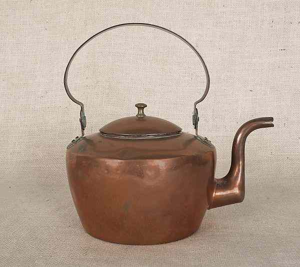 Appraisal: Philadelphia copper kettle th c stamped W Heiss h