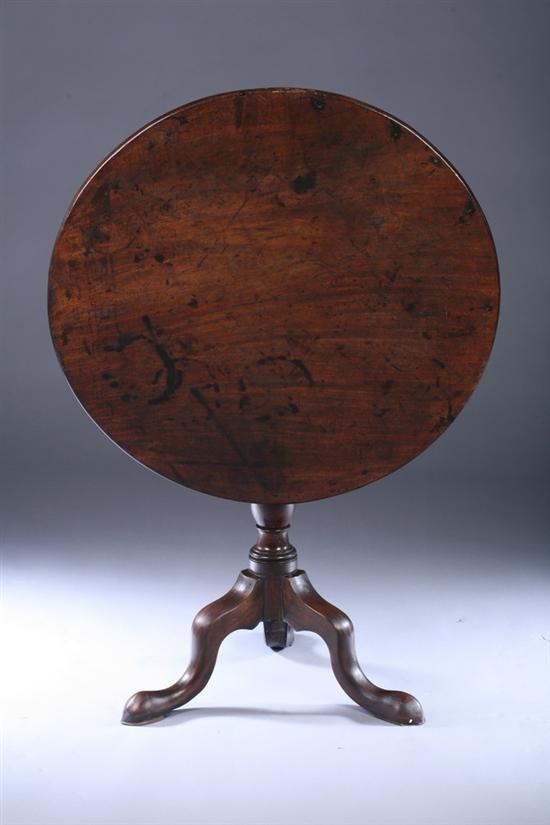 Appraisal: ENGLISH GEORGIAN STYLE WALNUT TILT-TOP TRIPOD TEA TABLE th century