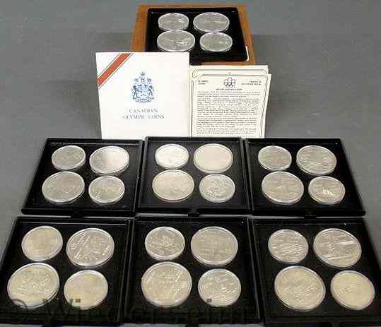 Appraisal: Boxed set of twenty-eight Olympic coins silver