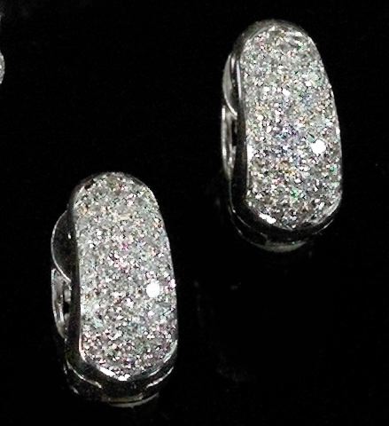 Appraisal: Pair of Fourteen-Karat White Gold and Diamond Earrings each of