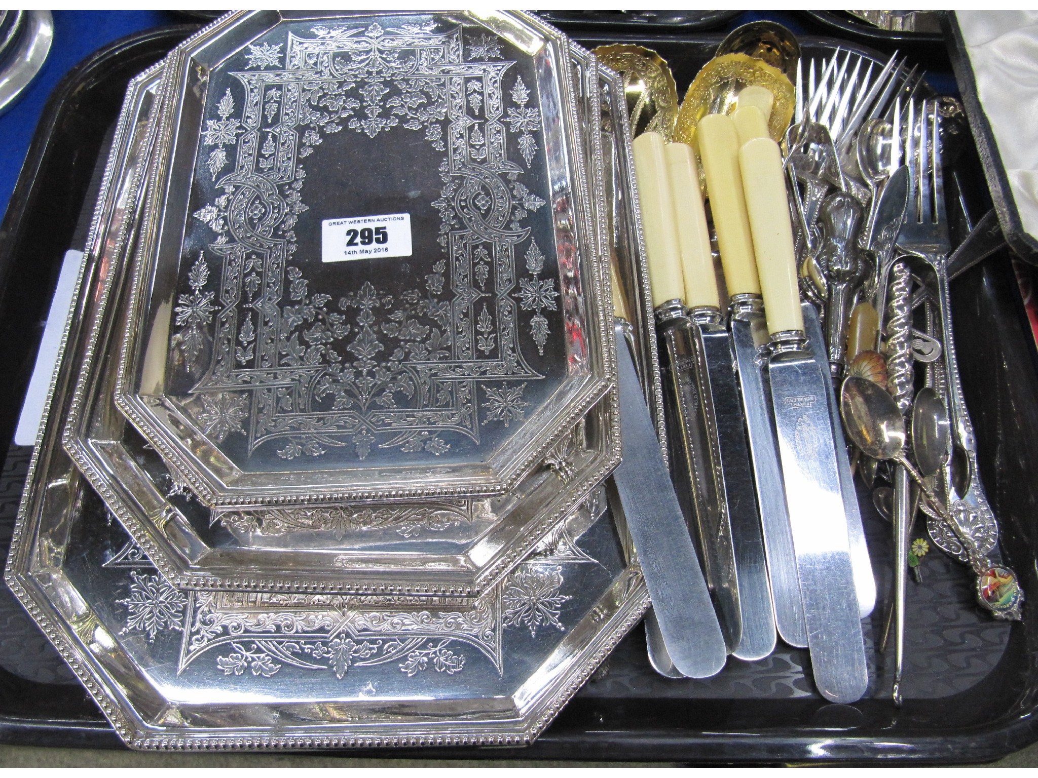 Appraisal: A tray lot of EP - trays loose cutlery etc