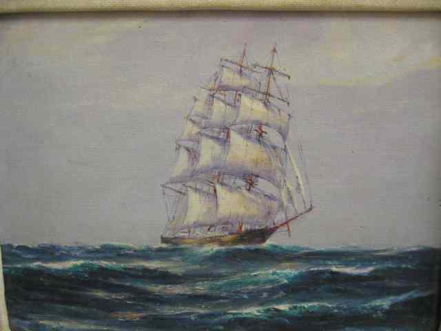 Appraisal: Oil of Sailing Ship '' x '' signed on artist