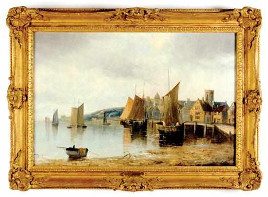 Appraisal: J Bale British Continental early th century PAIR HARBOR SCENES