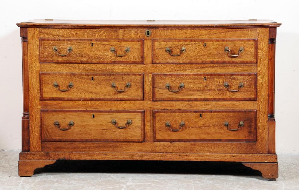 Appraisal: A GEORGE III OAK AND MAHOGANY LANCASHIRE DRESSER c with