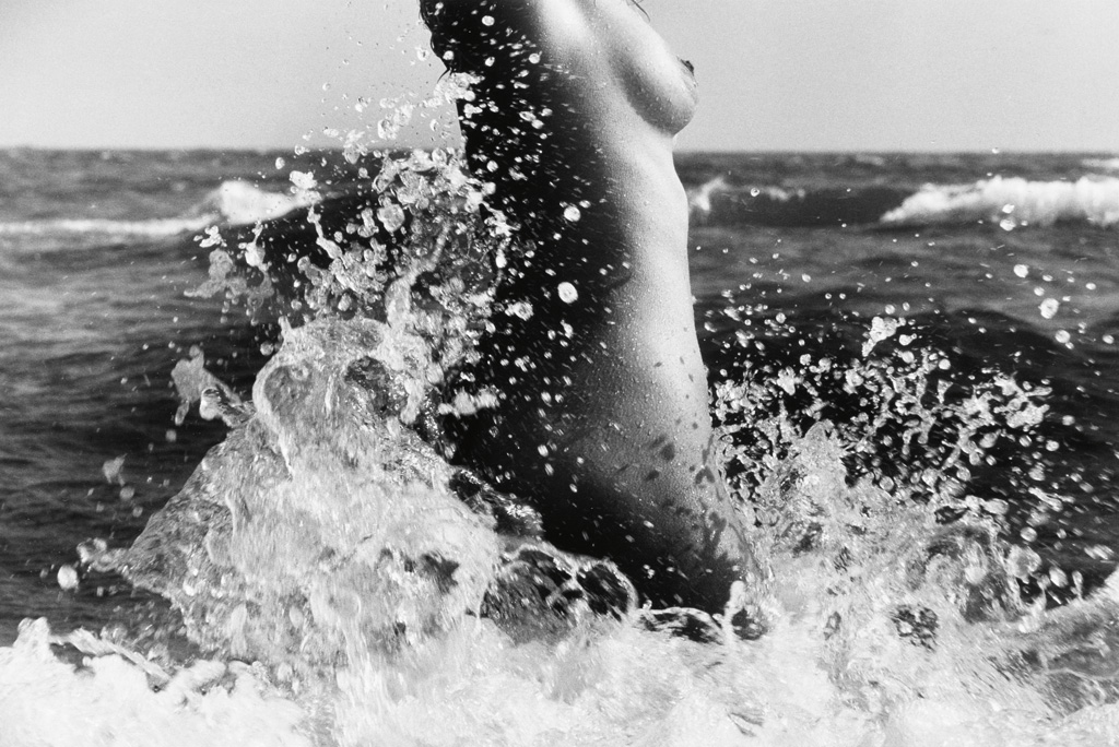 Appraisal: LUCIEN CLERGUE - Nude in the Waves--Camargue Silver print x