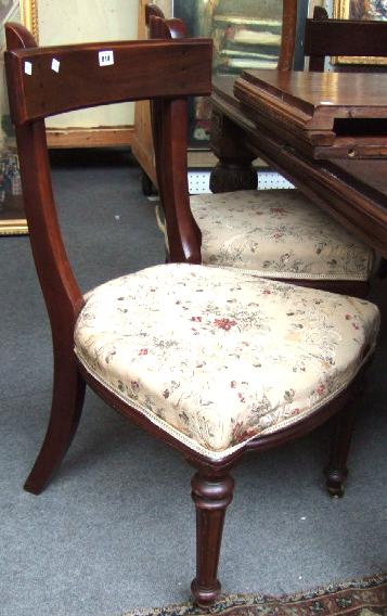 Appraisal: A set of six Victorian mahogany framed dining chairs with