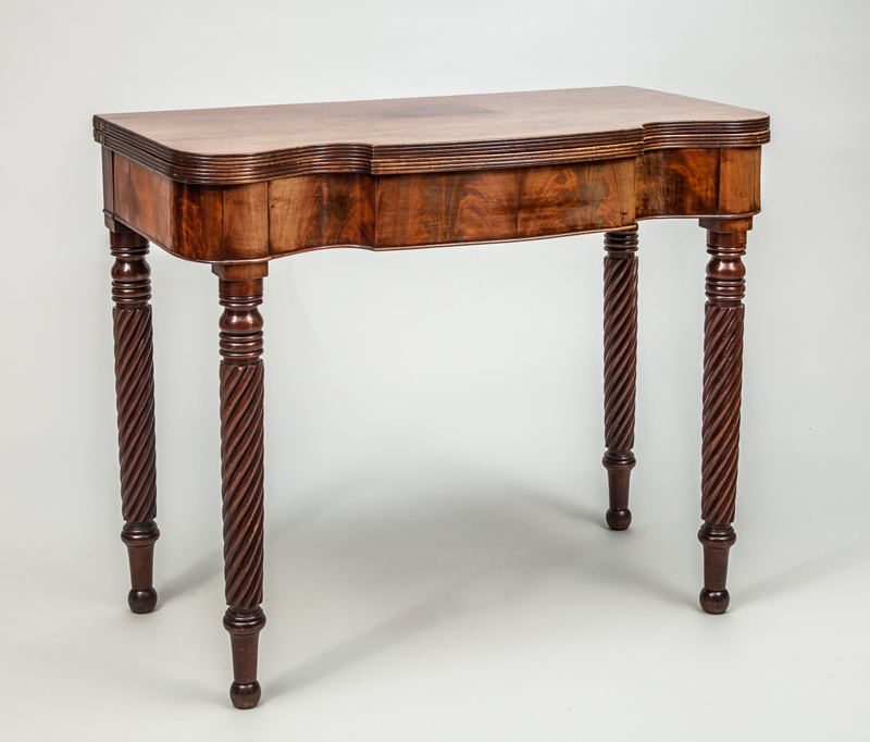 Appraisal: FEDERAL CARVED MAHOGANY CARD TABLE NEW ENGLAND in x ft