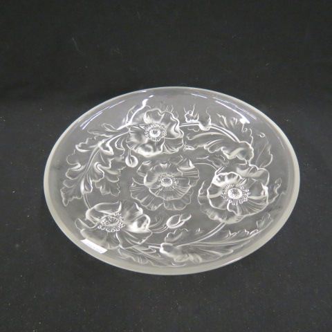 Appraisal: French Art Deco Crystal Bowl poppy decor frosted diameter excellent