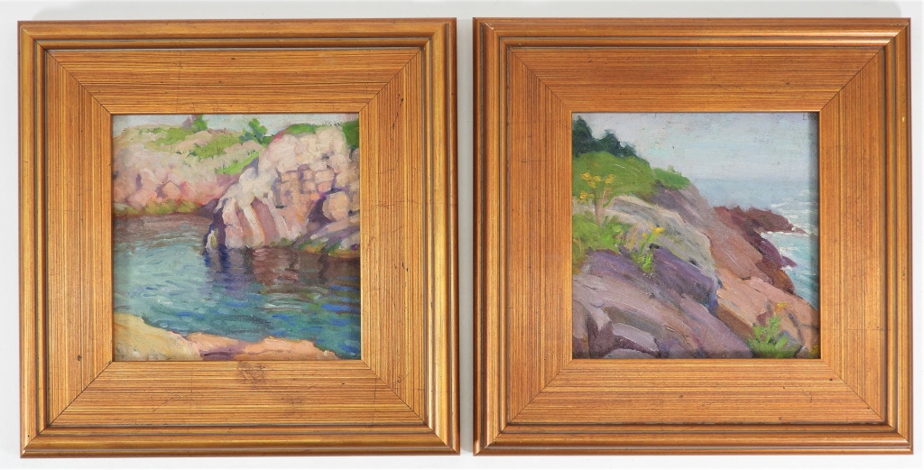 Appraisal: PR L WEST OGUNQUIT MAINE COASTAL PAINTINGS United States th