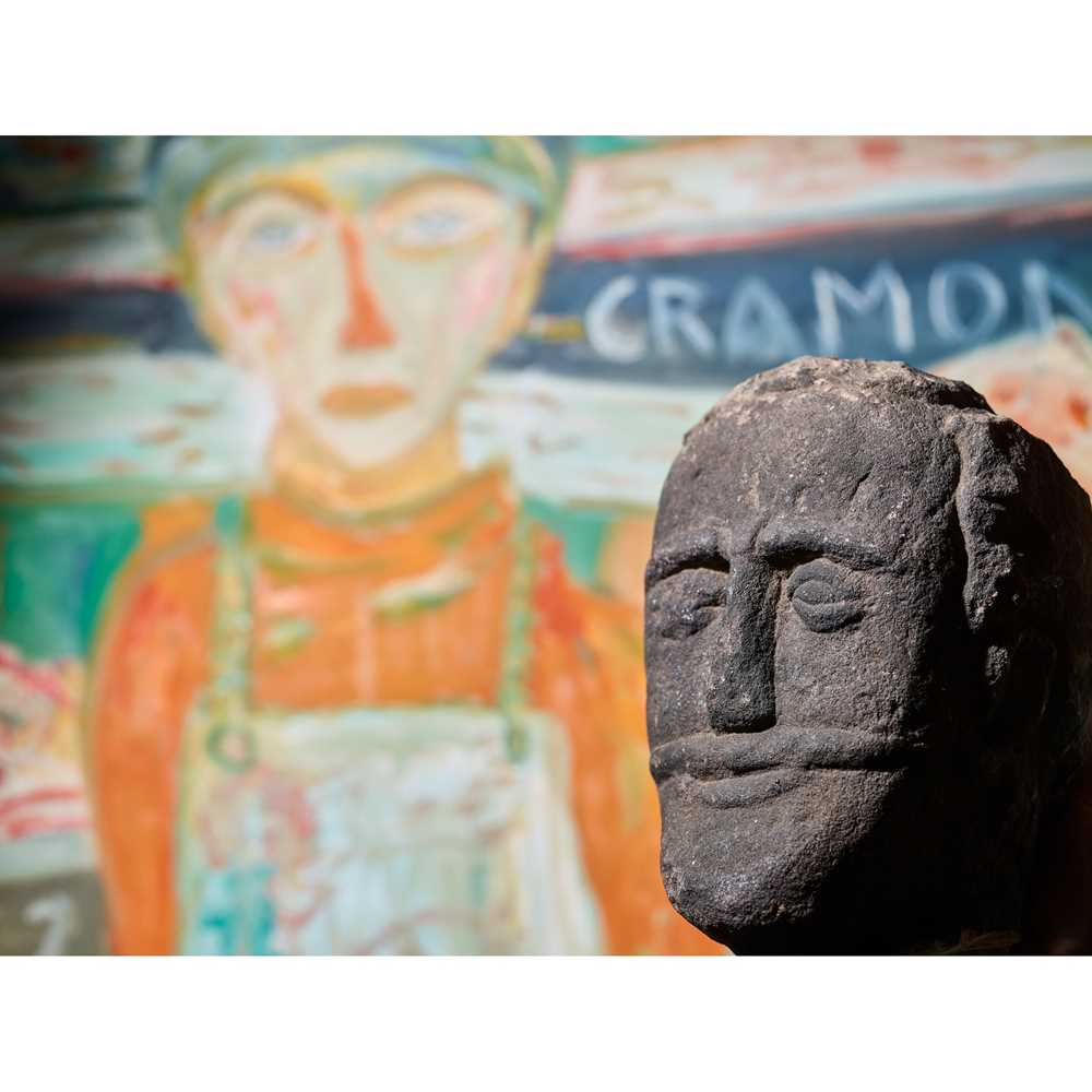 Appraisal: ANCIENT CELTIC STONE HEAD UNITED KINGDOM LIKELY ST CENTURY B