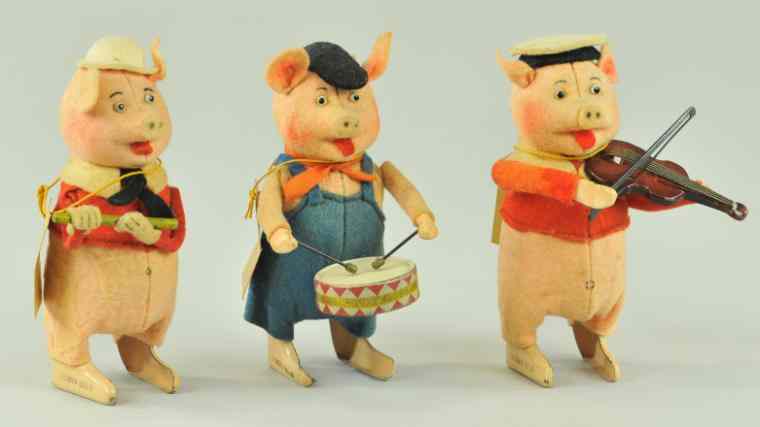 Appraisal: THREE LITTLE PIGS Schuco Germany by permission of Walt Disney