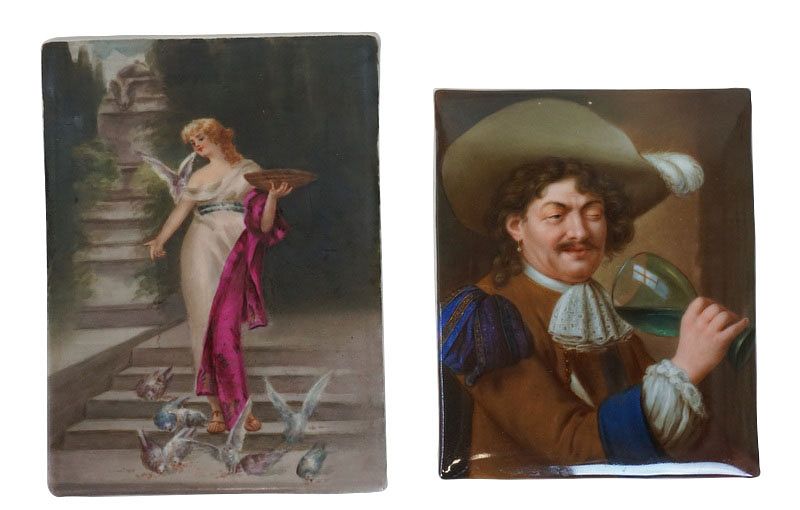 Appraisal: Pair of European Porcelain Plaques Pair of European Porcelain Plaques