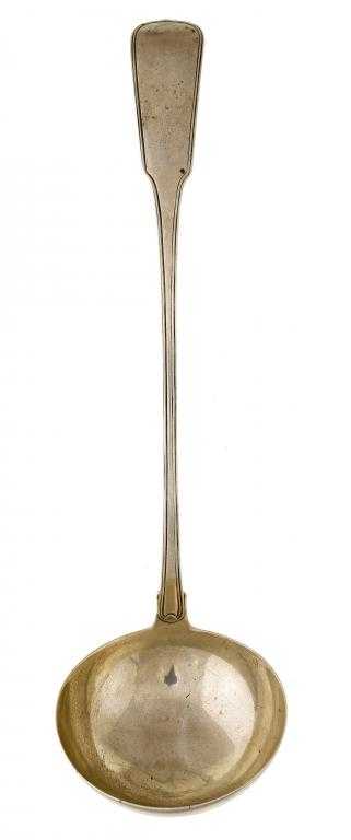 Appraisal: AN IRISH GEORGE III SOUP LADLE Fiddle Thread pattern by