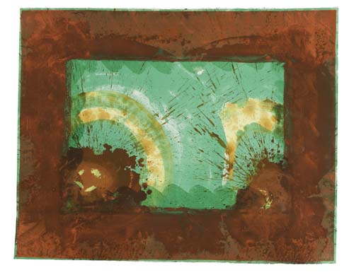 Appraisal: HOWARD HODGKIN Monsoon Lithograph with hand coloring in watercolor and