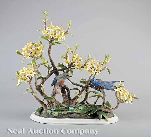 Appraisal: A Boehm Porcelain Western Bluebird Figural Group no - stamped