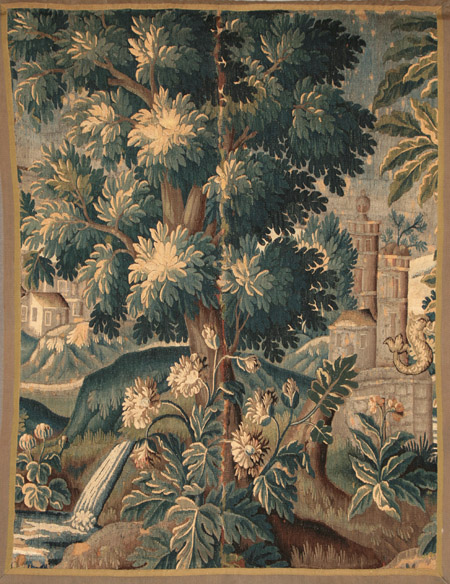 Appraisal: Flemish Verdure Tapestry Fragment th- th Century Worked in hues