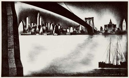 Appraisal: Louis Lozowick DISTANT MANHATTAN F Lithograph Estimate -