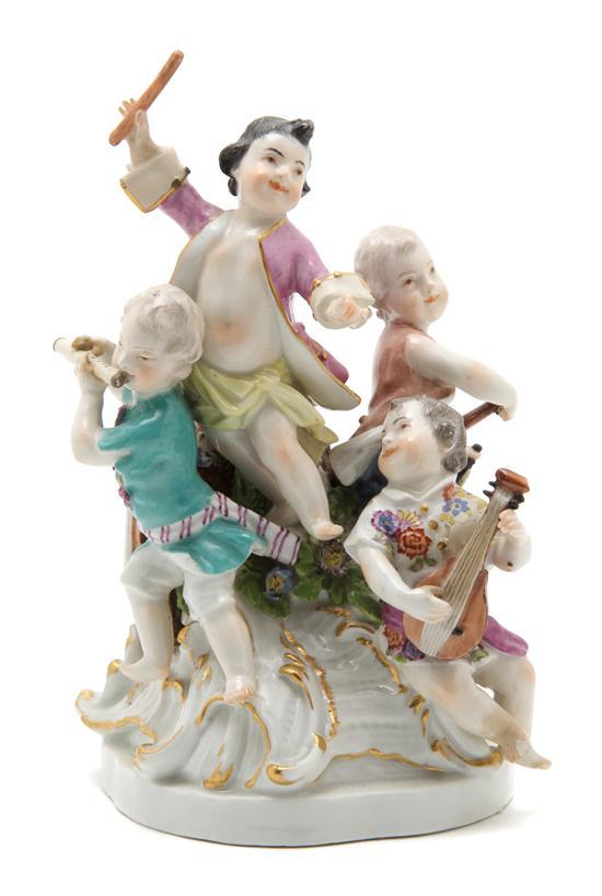 Appraisal: A Meissen Porcelain Figural Group depicting five children musicians having