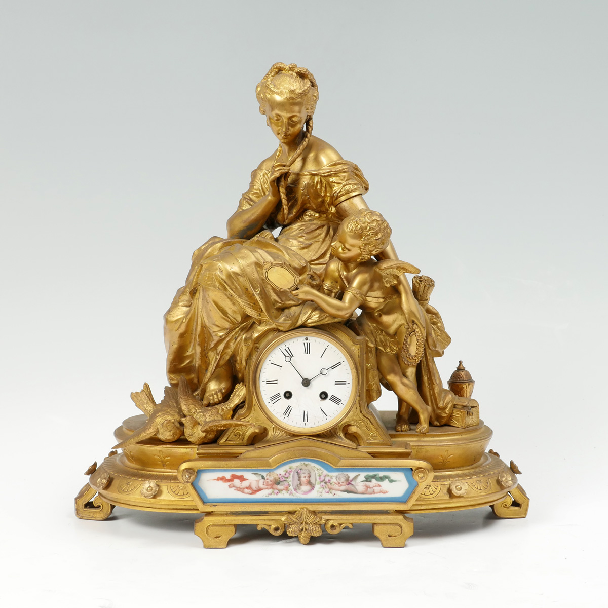 Appraisal: LARGE TH CENTURY GILT FRENCH FIGURAL P H MOUREY CLOCK