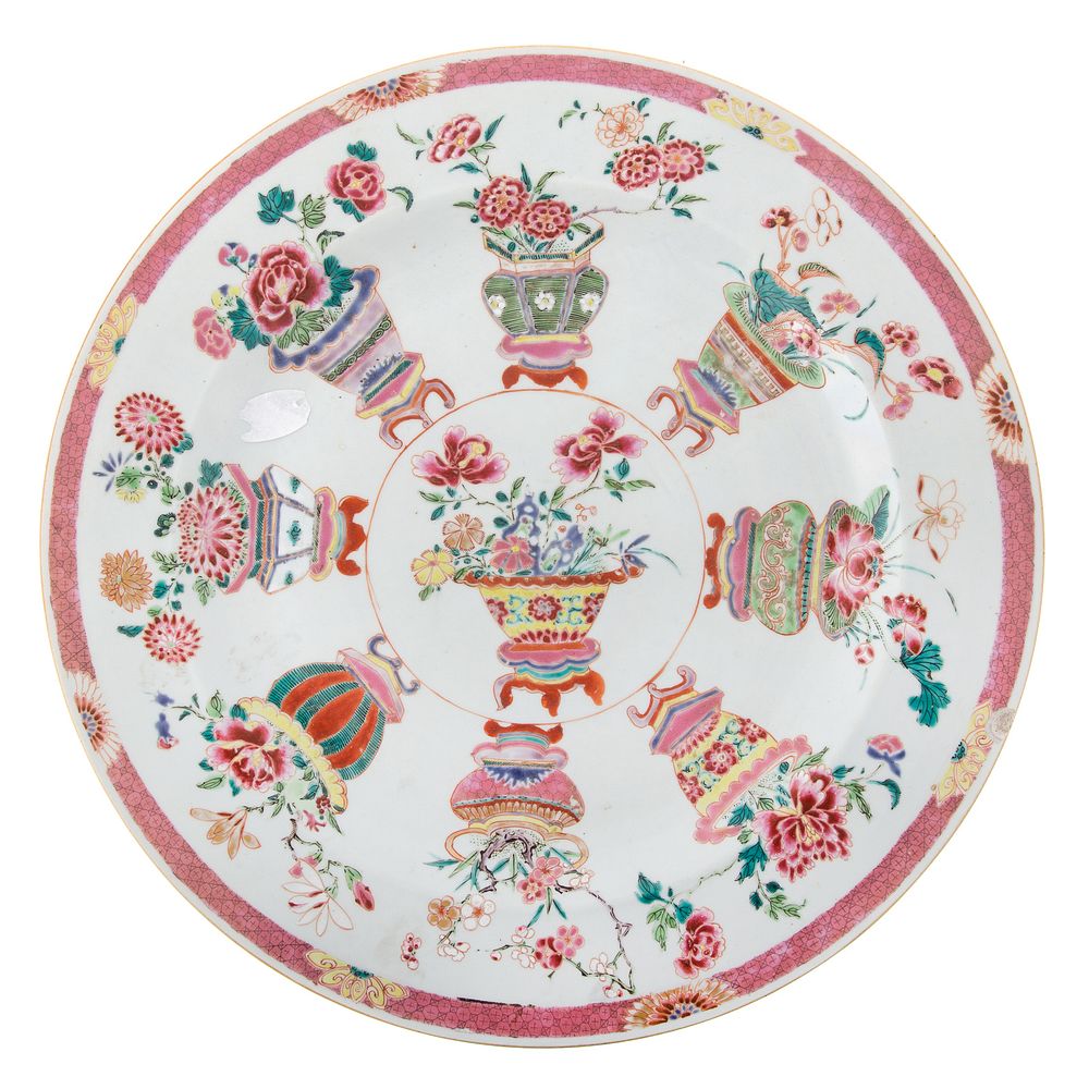 Appraisal: Chinese Export Famille Rose Charger Circa - Famille Rose cross