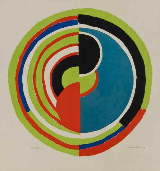 Appraisal: Sonia Delaunay - Composition lithograph printed in colours ca signed