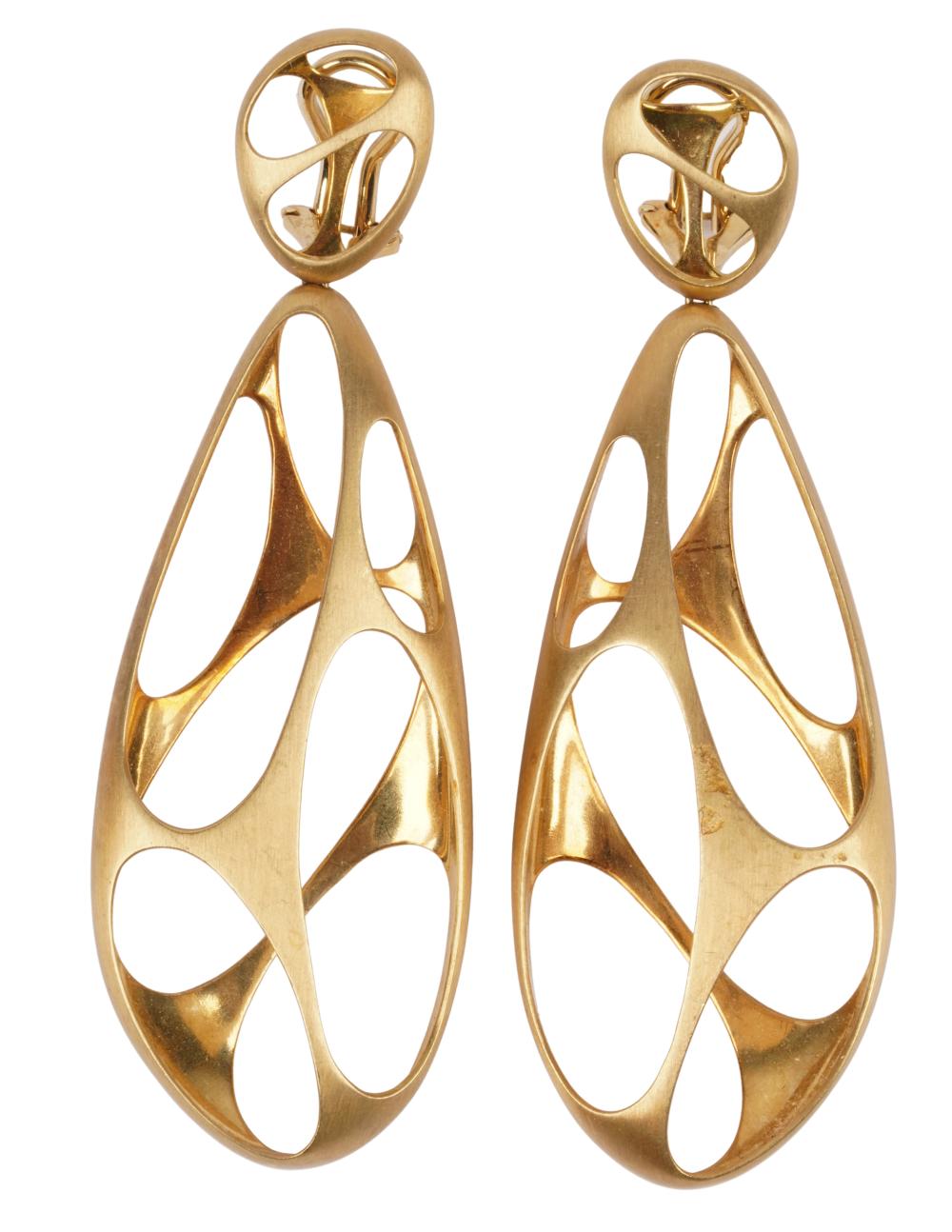 Appraisal: KARAT YELLOW GOLD DROP EARRINGSstamped ' ' grams x mm