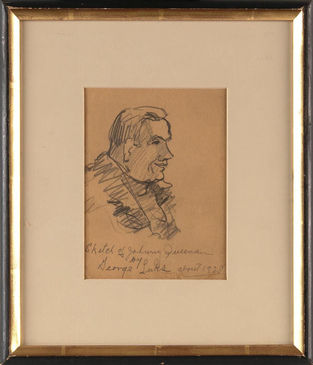 Appraisal: GEORGE BENJAMIN LUKS NEW YORK - SKETCH OF JOHNNY QUEENAN