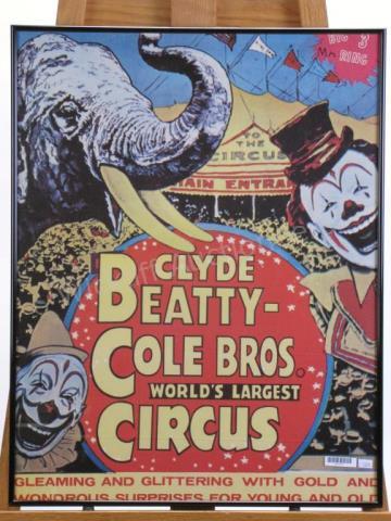 Appraisal: Vintage Clyde Beatty and Cole Bros Circus Poster World's Largest