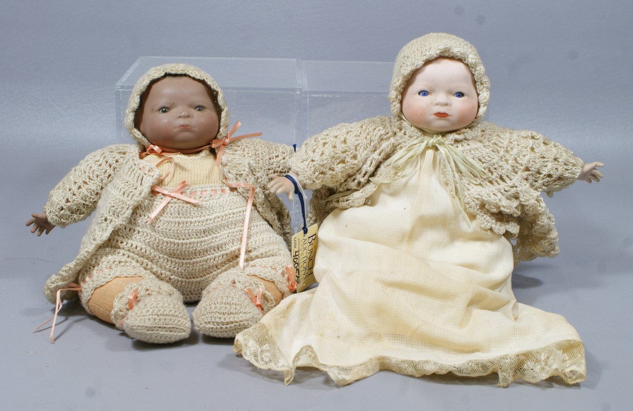 Appraisal: Reproduction Bye-Lo dolls larger has white bisque and smaller has