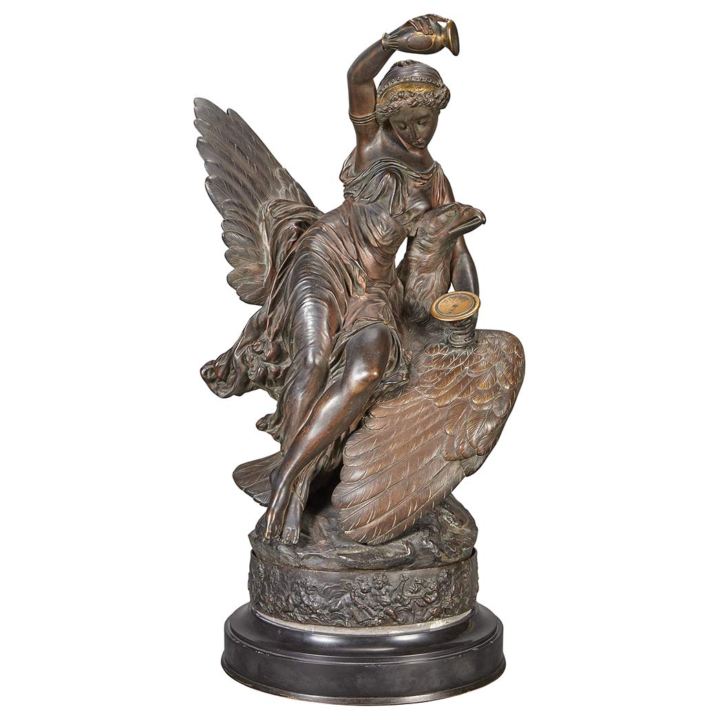 Appraisal: French Bronze Group of Hebe and Jupiter in the Guise