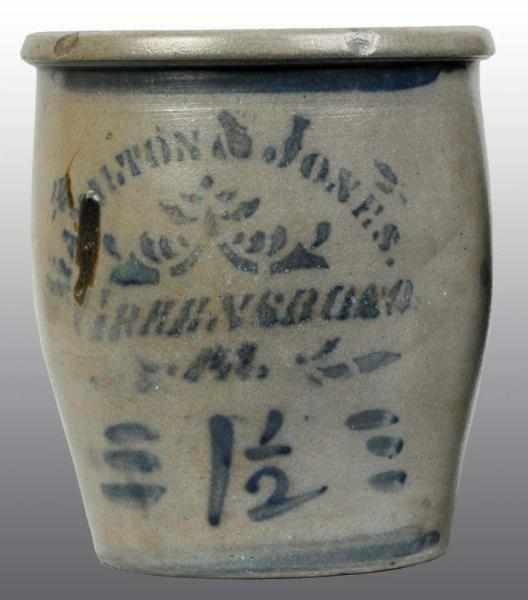 Appraisal: Hamilton Jones - Gallon Stoneware Crock Description Greensboro PA Stenciled