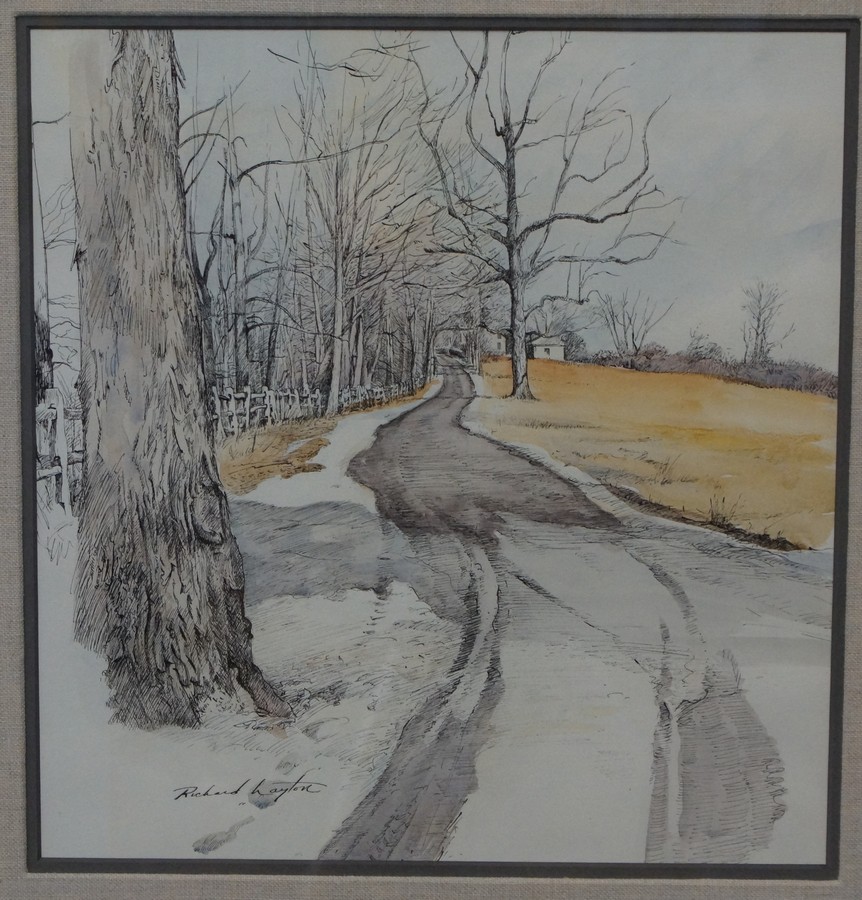 Appraisal: Richard Layton American DE th c pen ink watercolor Road