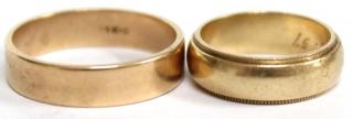 Appraisal: Vintage K Gold Wedding Bands Both of yellow gold the