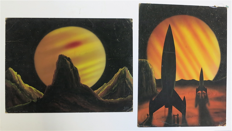 Appraisal: MORRIS SCOTT DOLLENS THREE GOUACHES ON BOARD American - Science